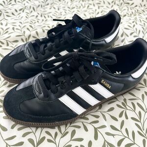 Adidas Samba Black and White Leather Sneakers
